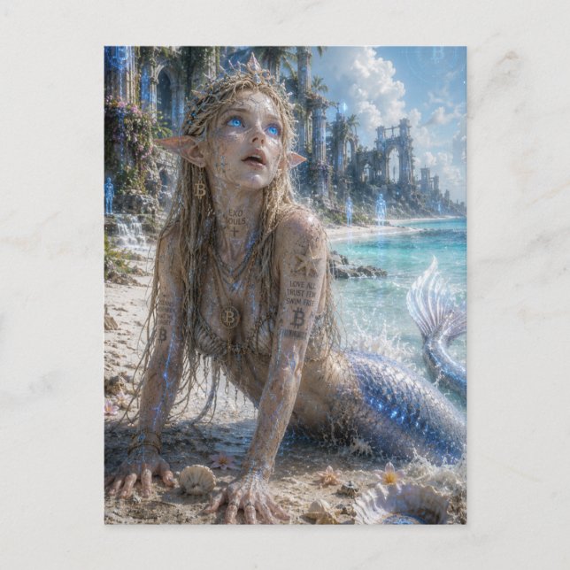 Carte Postale Délice / Sirène / Plages Blanches (Devant)