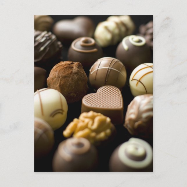 Carte Postale Delicious chocolate pralines (Devant)