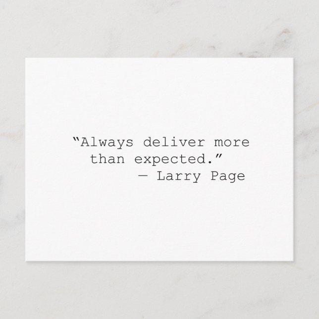 Carte Postale Deliver more than expected Larry page (Devant)