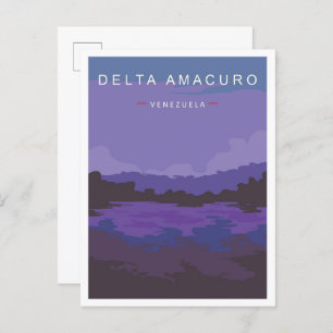 Carte Postale Delta Amacuro Venezuela Vintage voyage d'art