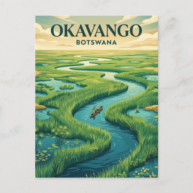 Carte Postale Delta de l'Okavango, Maun, Nord-Ouest (Devant)