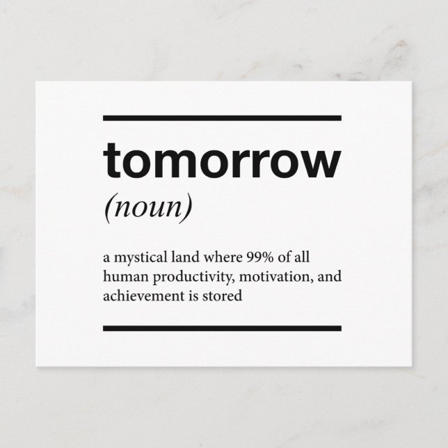 Carte Postale Demain Conception Inspirante (Devant)