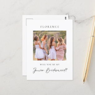 Carte Postale Demande de Demoiselle d'Honneur Junior avec Photo 