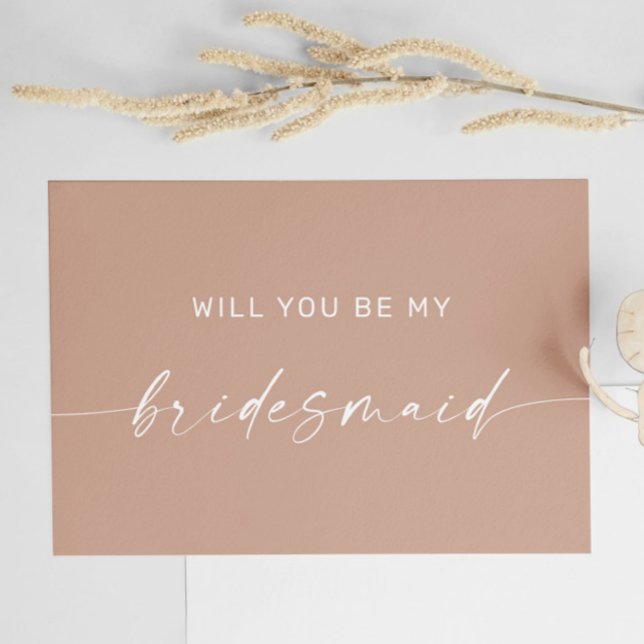 Carte Postale Demande de Demoiselle d'Honneur Moderne Minimalist (Créateur téléchargé)