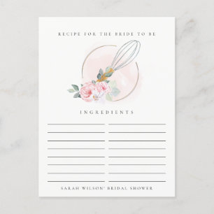 Carte Postale Demande de recette de fouet en bois floral Baby Sh
