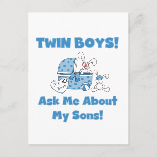 Carte Postale Demander à propos de My Twin Sons Tshirts et cadea (Devant)
