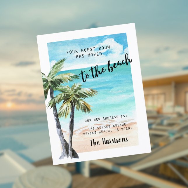 Carte Postale Déménagé à la plage Faire-part mobile (Créateur téléchargé)