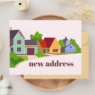 Carte Postale Déménagement Nouvelle Adresse Maison Moderne Color