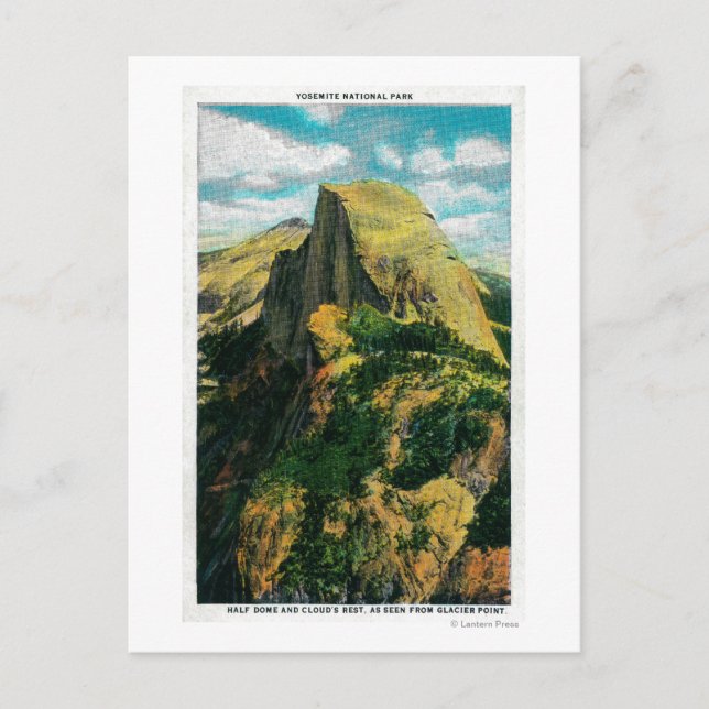 Carte Postale Demi-dôme et le repos du nuage de Glacier Point (Devant)