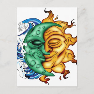 Carte Postale Demi-lune demi-soleil