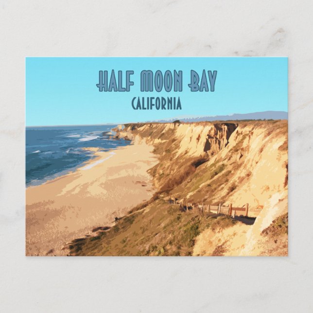 Carte Postale Demi Moon Bay Californie Vintage (Devant)