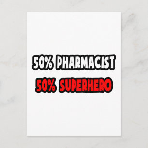 Carte Postale Demi-pharmacien ... Half Superhero