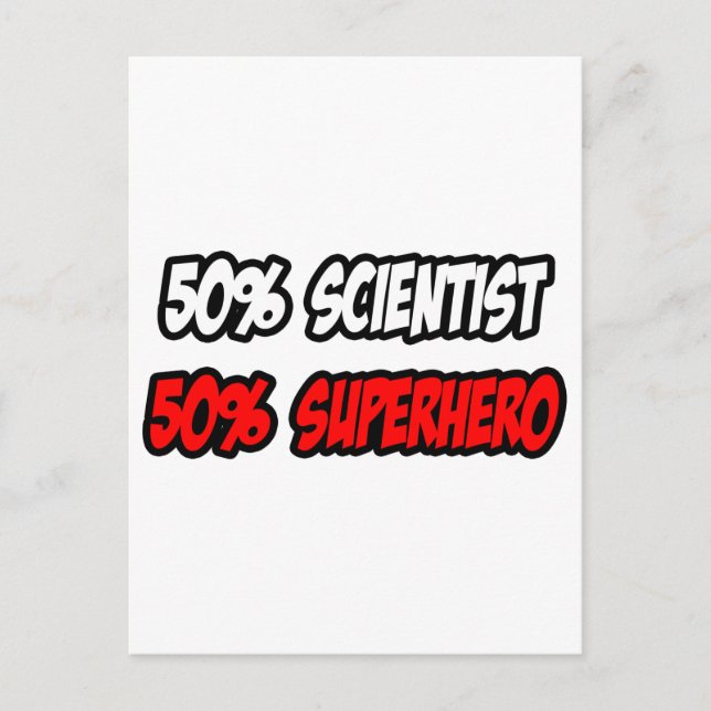 Carte Postale Demi-scientifique...Demi-superhéros (Devant)