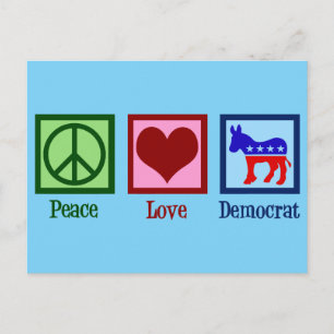 Carte Postale Démocrate Peace Love