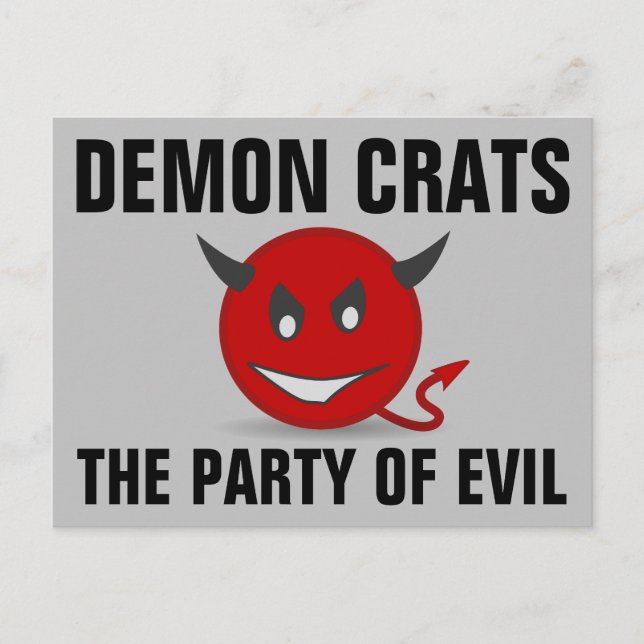 CARTE POSTALE DÉMOCRATES DÉMOCRATES LE PARTI DU MAL (Devant)