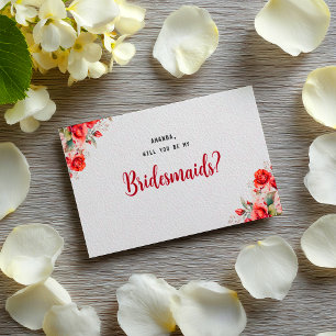 Carte Postale Demoiselle d'honneur florale Terracotta Bourgogne 
