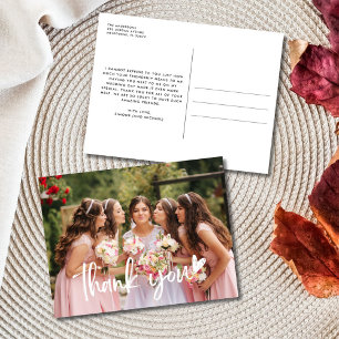 Carte Postale Demoiselle d'honneur Merci Photo Mariage