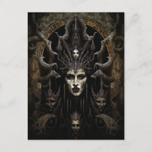 Carte Postale Demon Femme Monster Horreur Art