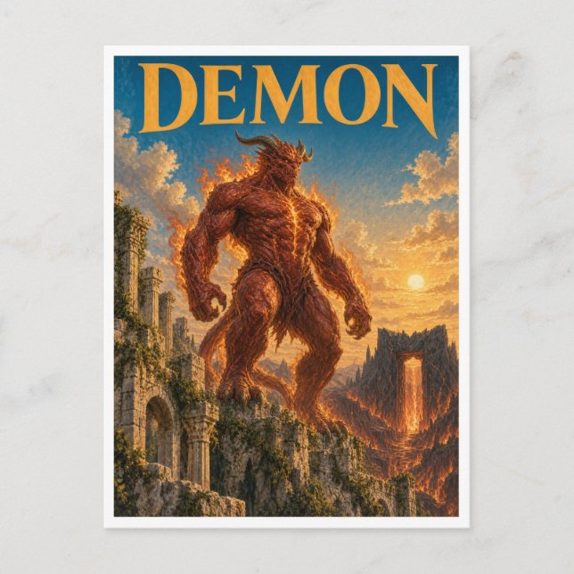 Carte Postale Démon, monstre de fantasy gothique (Devant)