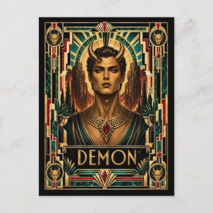 Carte Postale Démon, mythe Art déco