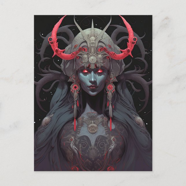 Carte Postale Demon Queen Imaginaire Art (Devant)