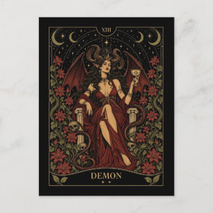 Carte Postale Démon, Tarot Art Starlit