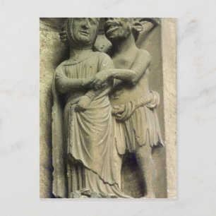 Carte Postale Démon tentant une femme, figure extérieure