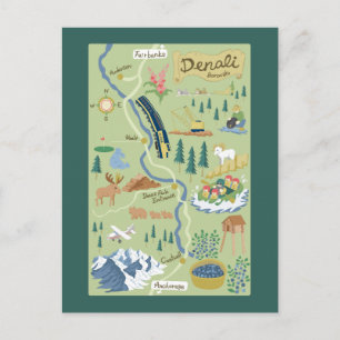 Carte postale Denali Borough Map