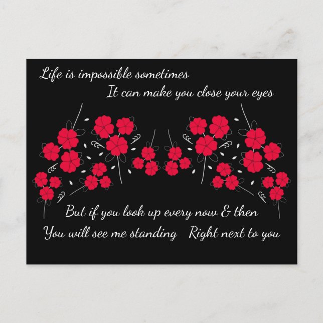 Carte postale d'encouragement debout juste à côté  (Devant)