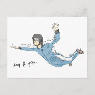 Carte postale d'encouragement 'Saut de foi' : para