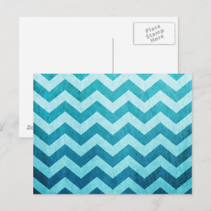 Carte Postale Denim Chevron par Shirley Taylor