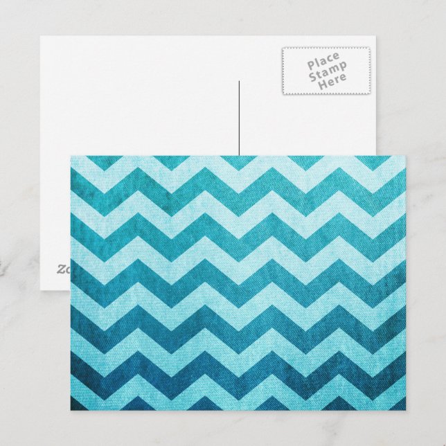Carte Postale Denim Chevron par Shirley Taylor (Devant / Derrière)