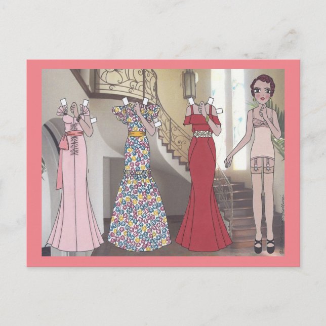 Carte Postale Denise, dame Art déco de 1934 (Devant)