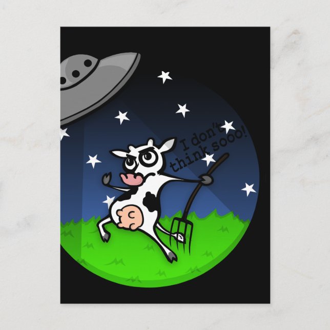 CARTE POSTALE D'ENLÈVEMENT DE VACHE DE CARTOON FUN (Devant)