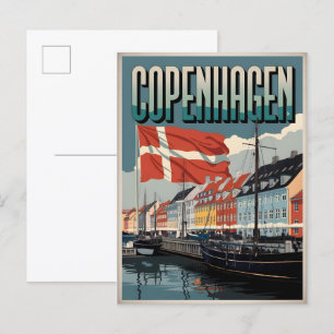 Carte Postale Dénmark de Copenhague vintage maisons colorées cad