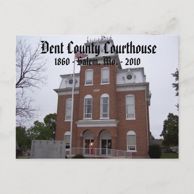 Carte Postale Dent County Courthouse, 1860 - Salem, Mo. ... (Devant)