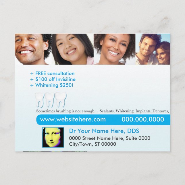 Carte Postale Dental postcard | Sometimes brushing is not enough (Devant)