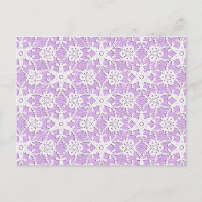 Carte Postale Dentelle antique - blanc et lavande (Devant)