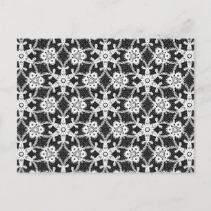 Carte Postale Dentelle antique - blanc et noir