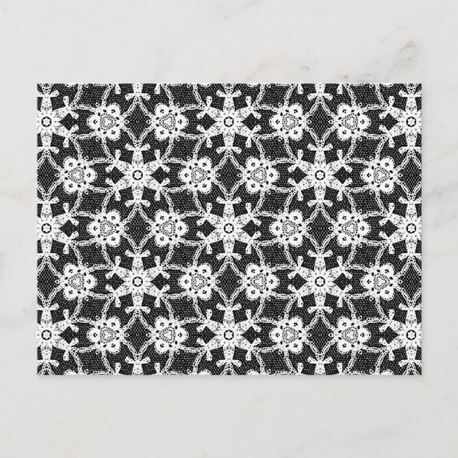 Carte Postale Dentelle antique - blanc et noir (Devant)