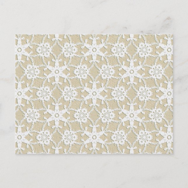 Carte Postale Dentelle antique - blanche et beige (Devant)