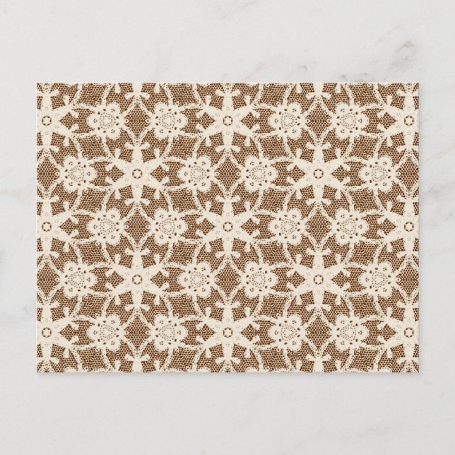 Carte Postale Dentelle antique - crème et marron (Devant)