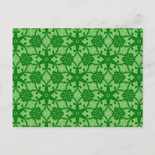 Carte Postale Dentelle antique - émeraude et vert citron (Devant)
