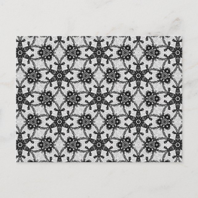 Carte Postale Dentelle antique - noir et blanc (Devant)