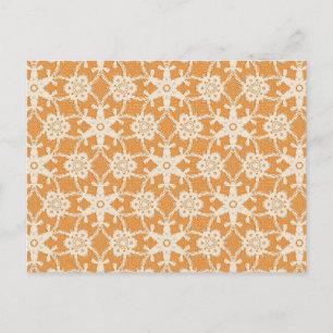 Carte Postale Dentelle antique - orange et crème