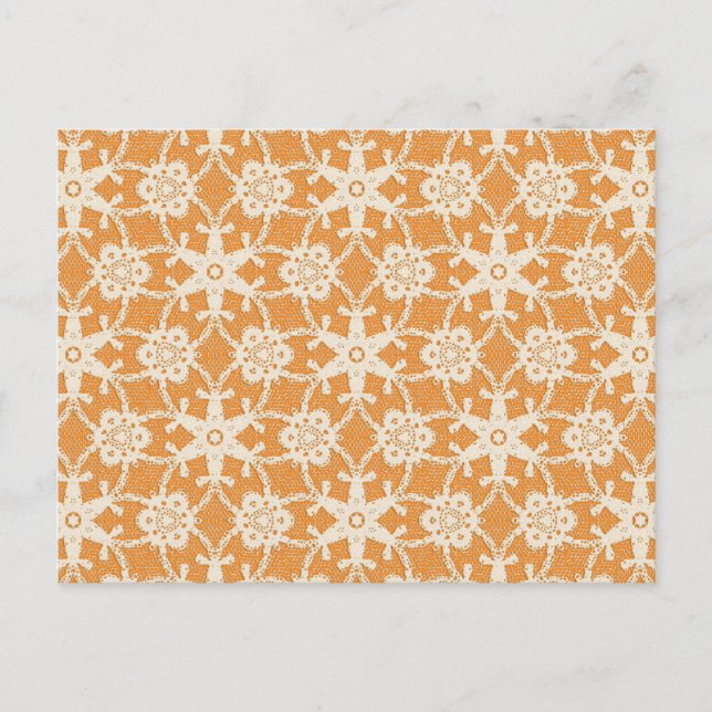 Carte Postale Dentelle antique - orange et crème (Devant)