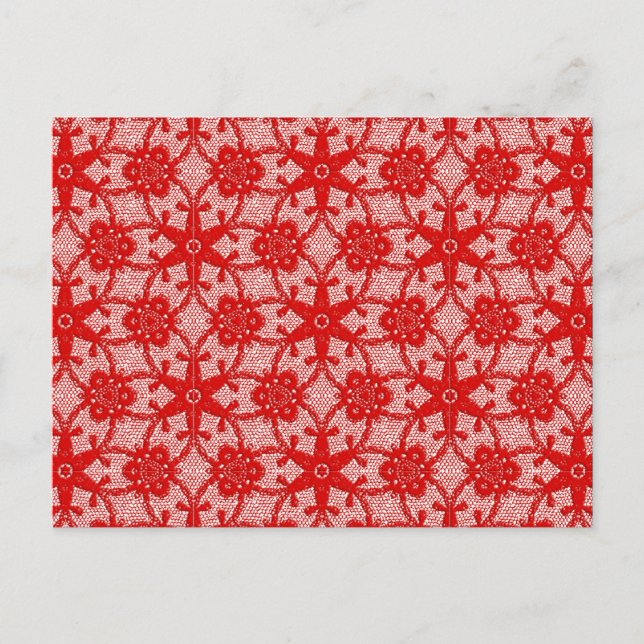 Carte Postale Dentelle antique - rouge foncé et blanc (Devant)