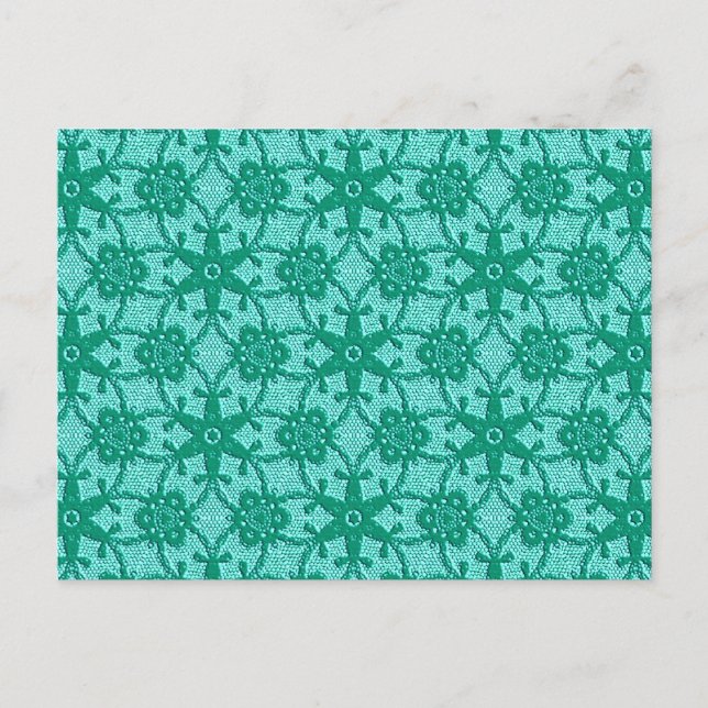 Carte Postale Dentelle antique - turquoise et aqua (Devant)