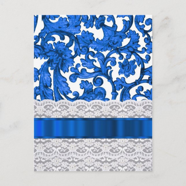 Carte Postale Dentelle bleue et blanche (Devant)