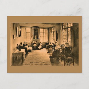 Carte Postale Dentelle de béguines vintages à Gand (Gent)